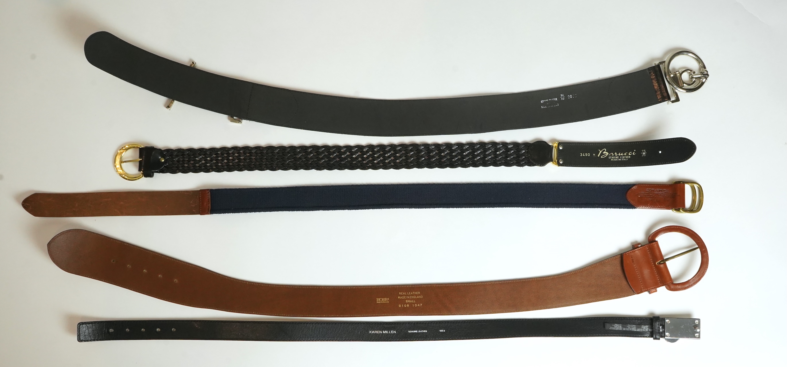 Five lady's belts